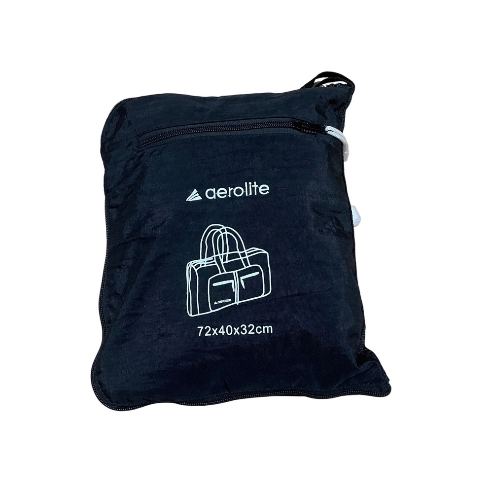 Aerolite Foldable Duffel Bag Black Nylon Lightweight Travel Gym Extra 72x40x32cm